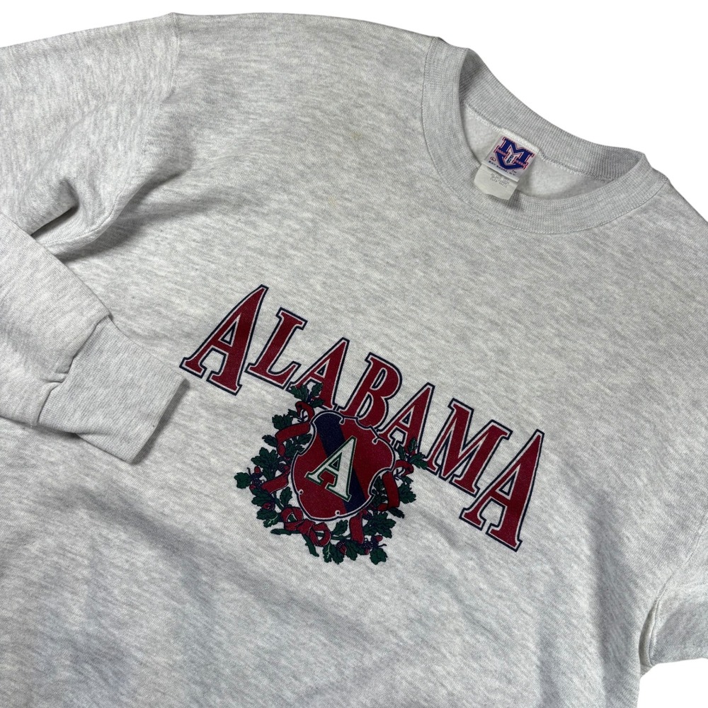 VTG Alabama Sweatshirt Mens L Gray 90s Made in USA Crewneck Crimson Tide